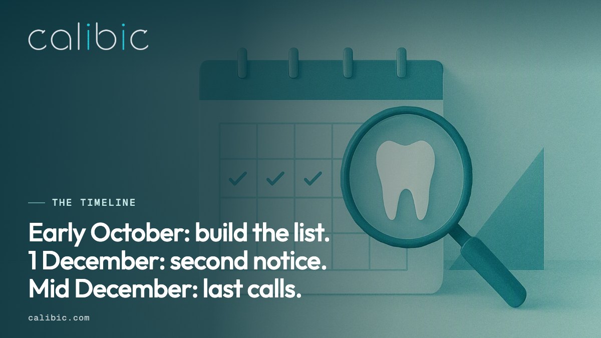 The October to December calling timeline
