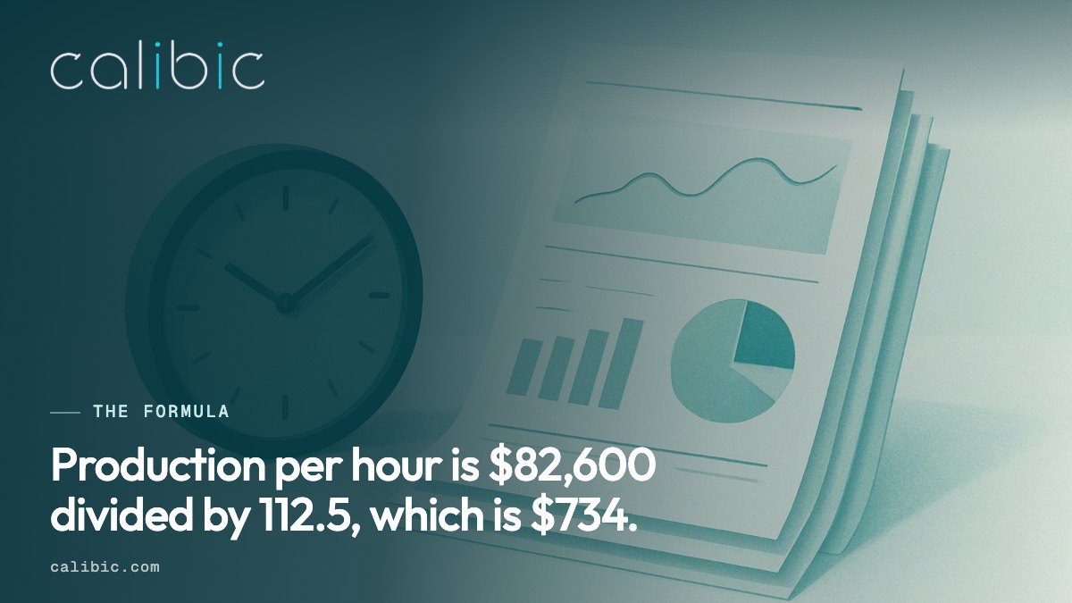 Worked example of production per hour for Dr. B