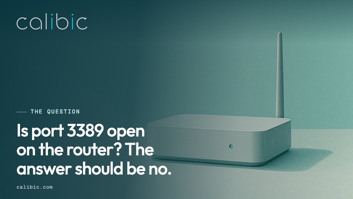 Remote Desktop port 3389 should not be open on the router