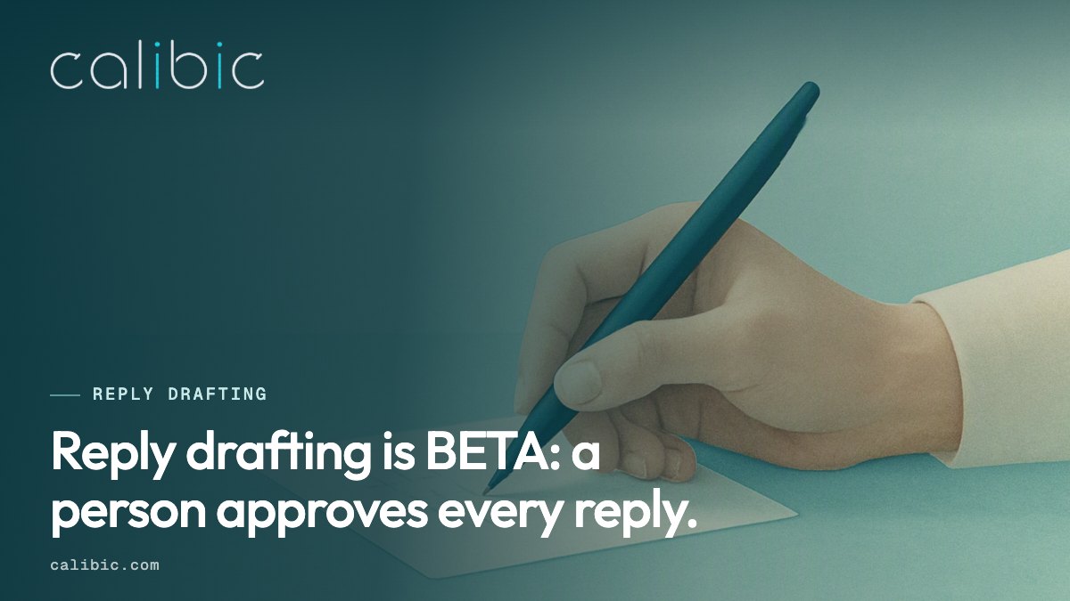 Reply drafting is in beta and a person approves every reply